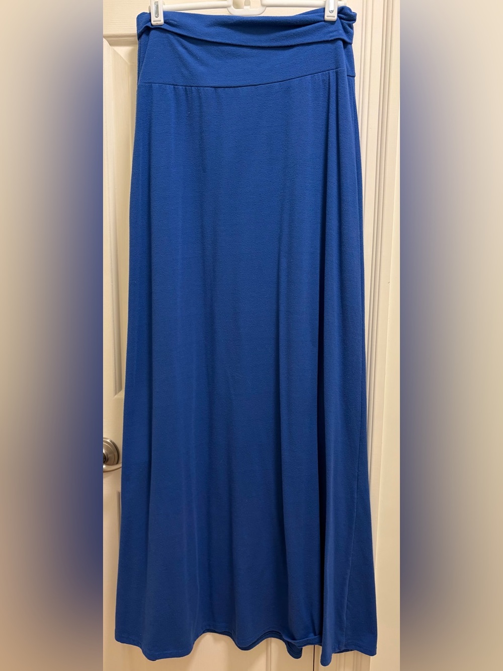 Classic Royal Blue Maxi Skirt - Women's Flowing A-Line